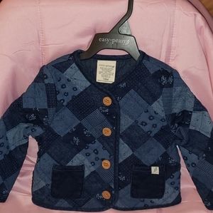 EASY PEASY QUILTED JACKET SIZE 18 MONTHS JEAN PATCH LOOK